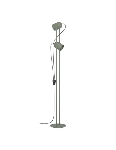 Lámpara de pie con 2 focos orientables TILSTON, E14 (no incl.) verde musgo 130×125×1425mm