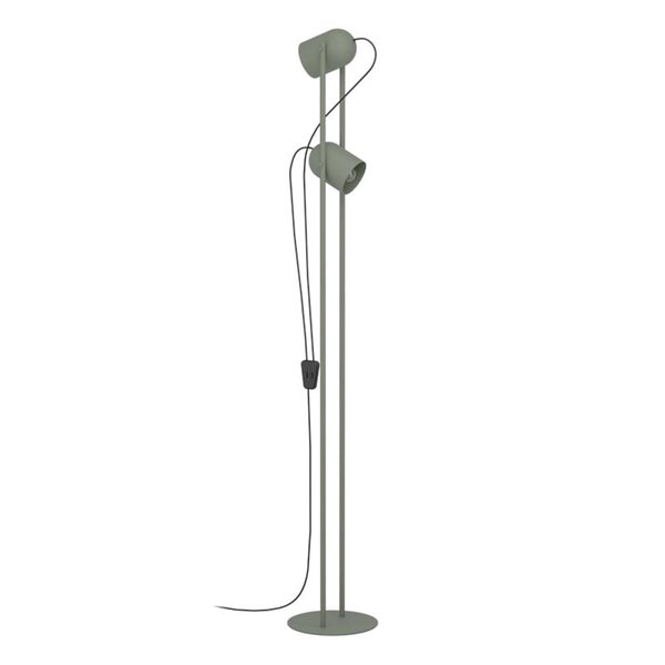 Lámpara de pie con 2 focos orientables TILSTON, E14 (no incl.) verde musgo 130×125×1425mm