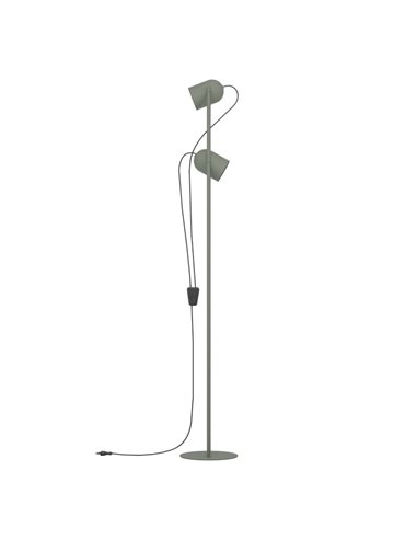 Lampadaire TILSTON avec 2 spots orientables, E14 (non inclus), vert mousse, 130 × 125 × 1425 mm