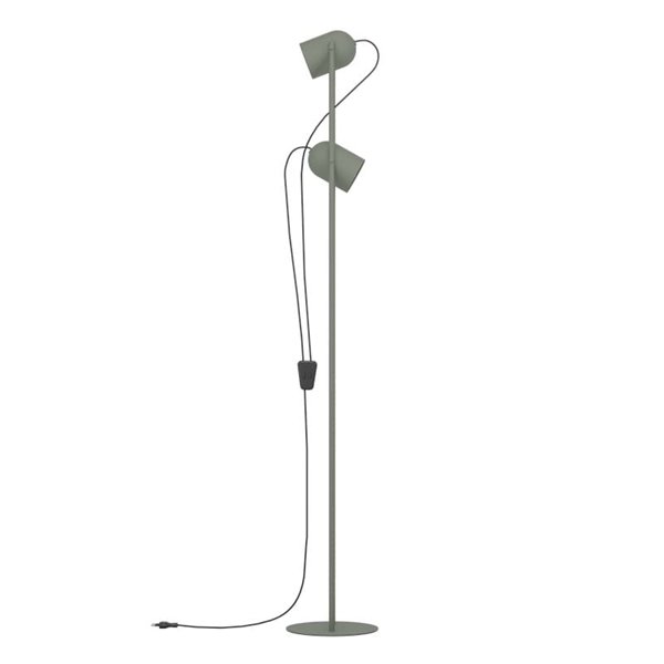Lámpara de pie con 2 focos orientables TILSTON, E14 (no incl.) verde musgo 130×125×1425mm