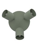 Plafón de techo redondo con 3 focos TILSTON E14 (no incl.) 3×40W, verde musgo Ø280×100 mm