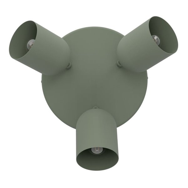 Plafón de techo redondo con 3 focos TILSTON E14 (no incl.) 3×40W, verde musgo Ø280×100 mm