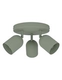 Plafón de techo redondo con 3 focos TILSTON E14 (no incl.) 3×40W, verde musgo Ø280×100 mm