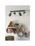 Lámpara de barra con 4 focos TILSTON E14 (no incl.) 4×40W, verde musgo 720×80×205 mm