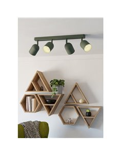 Lámpara de barra con 4 focos TILSTON E14 (no incl.) 4×40W, verde musgo 720×80×205 mm 2