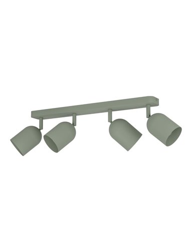 Lámpara de barra con 4 focos TILSTON E14 (no incl.) 4×40W, verde musgo 720×80×205 mm