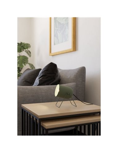 Luminária de mesa ajustável TILSTON, metal verde musgo, soquete E14 (não incluído), altura 380 mm