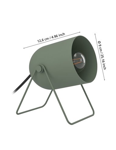 Lámpara de mesa orientable TILSTON, metal verde musgo, E14 (no incl.), altura 380mm