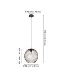 Lámpara colgante moderna de metal negro y cobre ALMANZORA E27 (no incl.) Ø320mm
