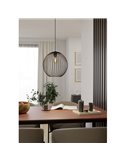 Lámpara colgante moderna de metal negro y cobre ALMANZORA E27 (no incl.) Ø320mm