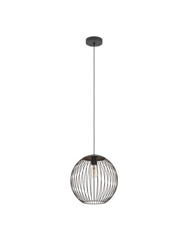 Lámpara colgante moderna de metal negro y cobre ALMANZORA E27 (no incl.) Ø320mm