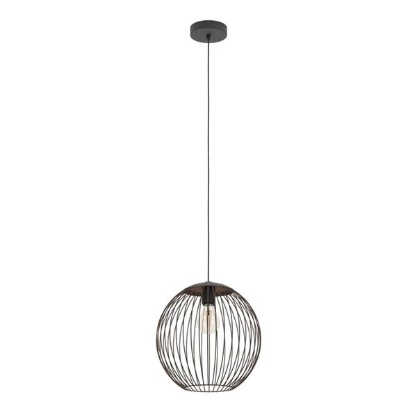 Lámpara colgante moderna de metal negro y cobre ALMANZORA E27 (no incl.) Ø320mm