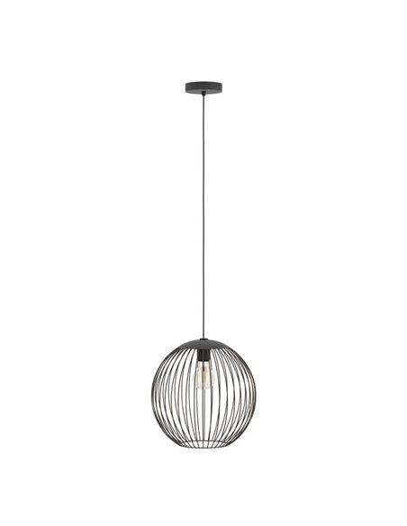Lámpara colgante moderna de metal negro y cobre ALMANZORA E27 (no incl.) Ø320mm
