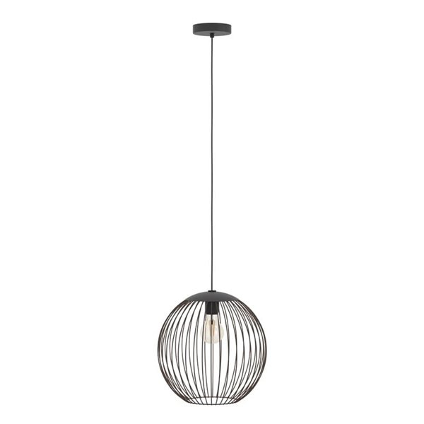 Lámpara colgante moderna de metal negro y cobre ALMANZORA E27 (no incl.) Ø320mm