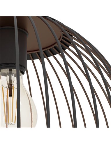 Luminária pendente moderna ALMANZORA em metal preto e cobre, soquete E27 (não incluso), Ø320mm