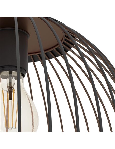 Lámpara colgante moderna de metal negro y cobre ALMANZORA E27 (no incl.) Ø320mm