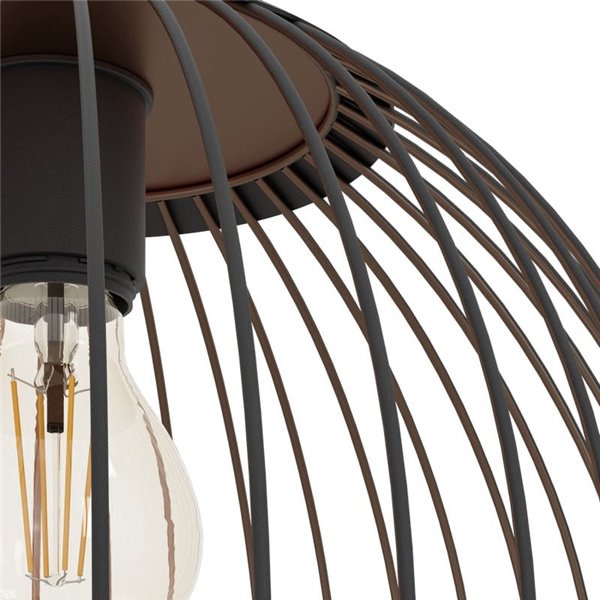 Luminária pendente moderna ALMANZORA em metal preto e cobre, soquete E27 (não incluso), Ø320mm