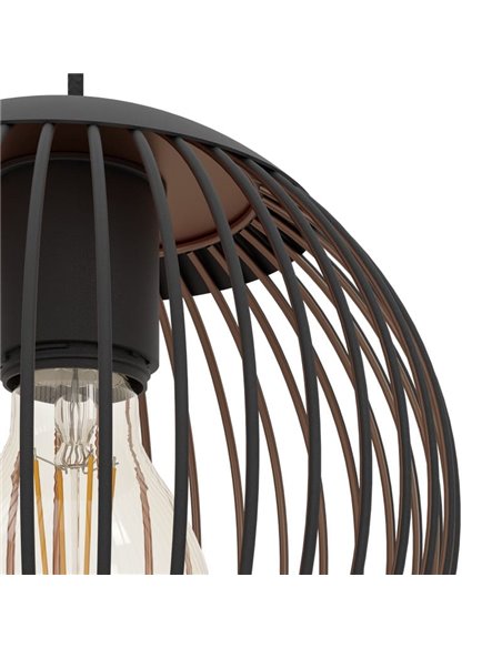 Luminária pendente industrial com 3 lâmpadas E27 (não incluídas) ALMANZORA preta e cobre