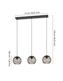 Lámpara colgante industrial 3 luces E27 (no incl)ALMANZORA negra y cobre