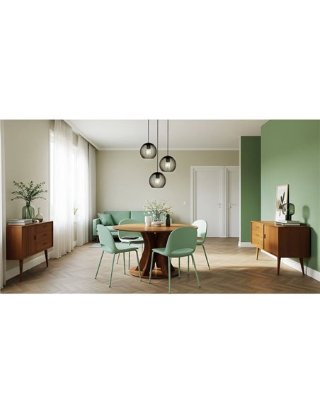 Suspension industrielle ALMANZORA, 3 lumières, noir et cuivre, ronde, E27 (non inclus)