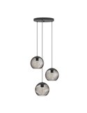 Lámpara colgante industrial ALMANZORA 3 luces negra y cobre redonda E27 (no incl.)