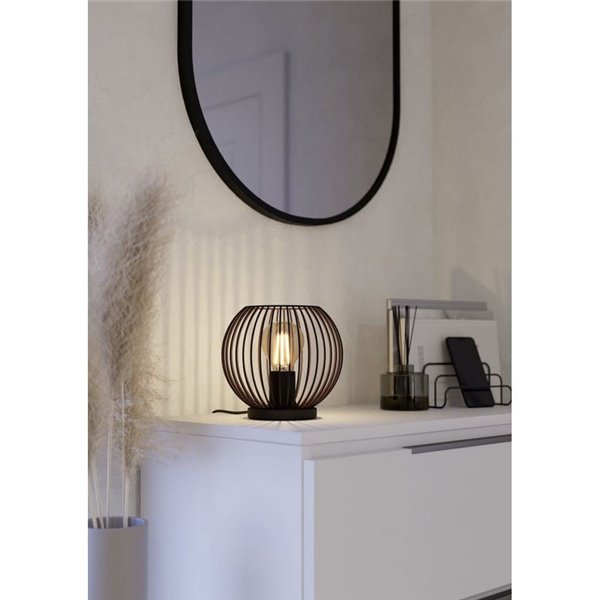 Lampe de table industrielle noire et cuivrée E27 (non fournie) ALMANZORA