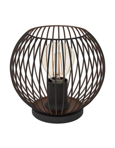 Luminária de mesa industrial preta e cobre, soquete E27 (não incluído) ALMANZORA