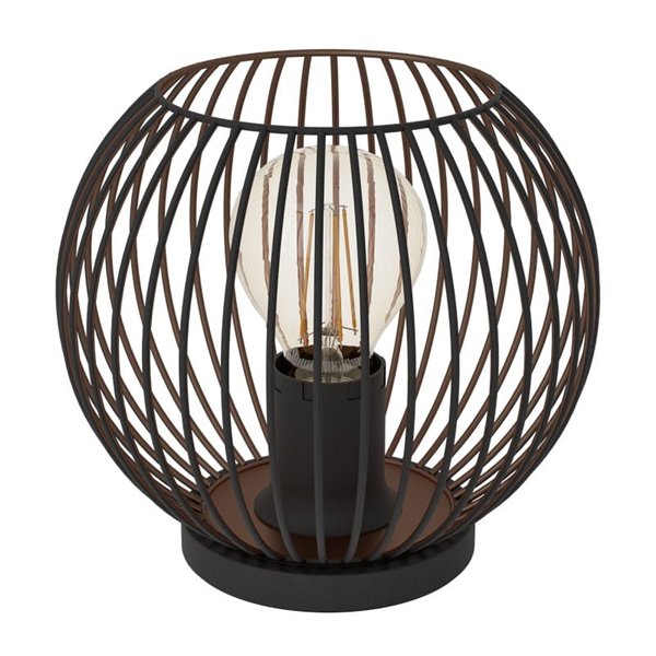 Luminária de mesa industrial preta e cobre, soquete E27 (não incluído) ALMANZORA