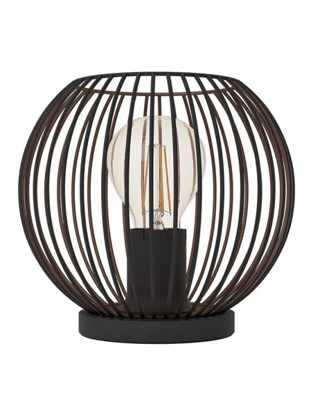 Lampe de table industrielle noire et cuivrée E27 (non fournie) ALMANZORA