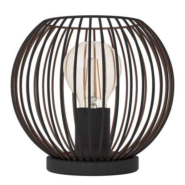 Lámpara de mesa industrial negra y cobre E27 (no incl.) ALMANZORA