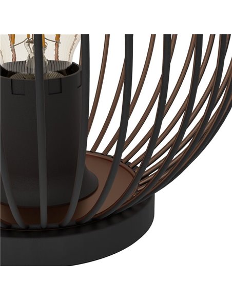 Lampe de table industrielle noire et cuivrée E27 (non fournie) ALMANZORA