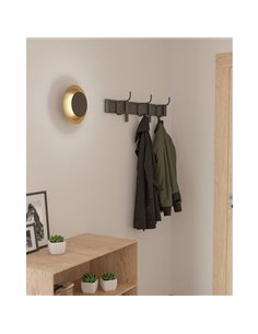 Aplique de pared LED redondo negro y latón cepillado TOCINA, Ø240mm, 11W 1300Lm 3000K 2