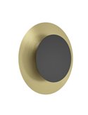 Aplique de pared LED redondo negro y latón cepillado TOCINA, Ø240mm, 11W 1300Lm 3000K