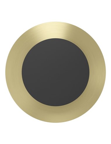 Aplique de pared LED redondo negro y latón cepillado TOCINA, Ø240mm, 11W 1300Lm 3000K