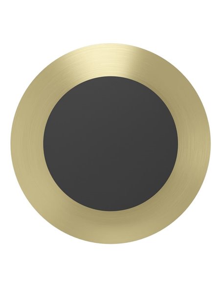 Aplique de pared LED redondo negro y latón cepillado TOCINA, Ø240mm, 11W 1300Lm 3000K