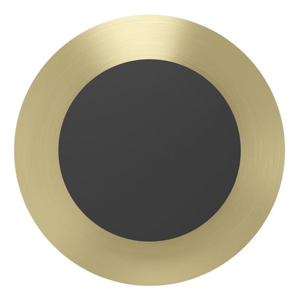 Aplique de pared LED redondo negro y latón cepillado TOCINA, Ø240mm, 11W 1300Lm 3000K