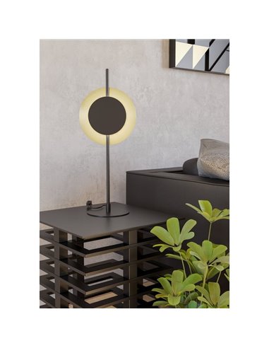 Lámpara de mesa LED negra y latón cepillado TOCINA, 60cm altura, 11W 1300Lm 3000K