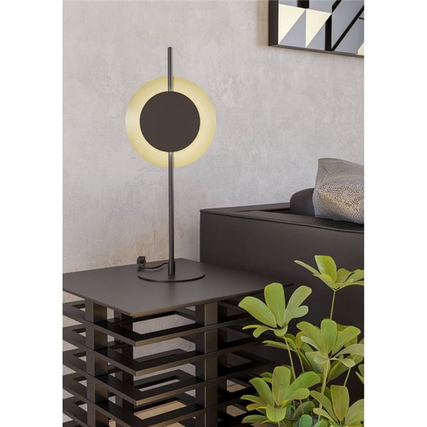 Lampe de table LED TOCINA en laiton brossé et noir, hauteur 60 cm, 11 W, 1300 lm, 3000 K