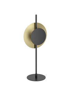 Luminária de mesa LED TOCINA em preto e latão escovado, 60 cm de altura, 11 W, 1300 lúmens, 3000 K.