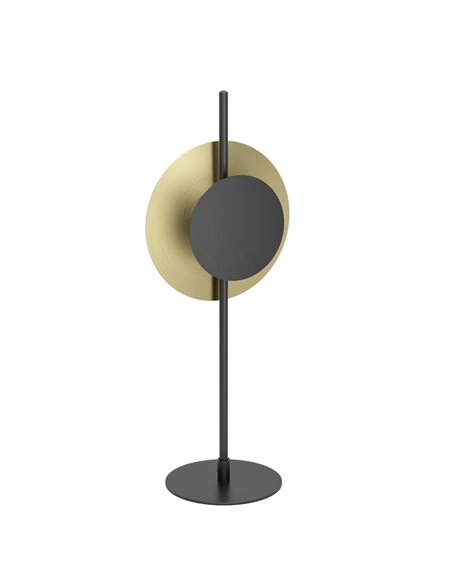 Lámpara de mesa LED negra y latón cepillado TOCINA, 60cm altura, 11W 1300Lm 3000K