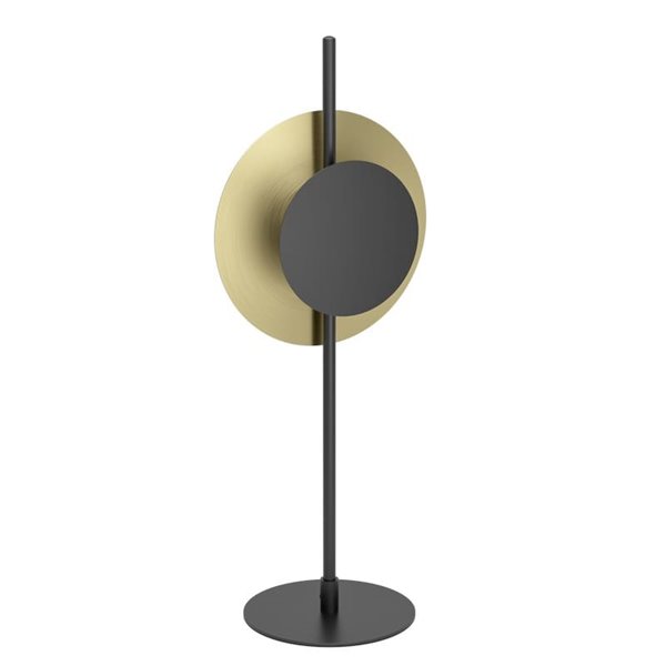 Lámpara de mesa LED negra y latón cepillado TOCINA, 60cm altura, 11W 1300Lm 3000K