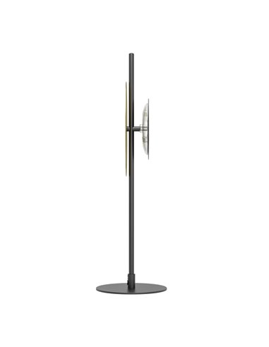Lampe de table LED TOCINA en laiton brossé et noir, hauteur 60 cm, 11 W, 1300 lm, 3000 K