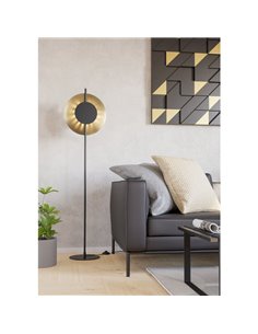 Luminária de chão LED TOCINA em preto e latão escovado, 11W 1300lm, 3000K 2