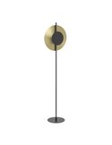 Lámpara de pie LED negra y latón cepillado TOCINA, 11W 1300Lm, 3000K
