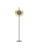 Lámpara de pie LED negra y latón cepillado TOCINA, 11W 1300Lm, 3000K