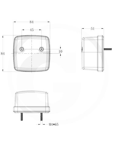 Piloto LED de posición e intermitente homologado 12/24V IP6K9K para tractores y maquinaria agrícola 8,4Cm X 8,4Cm