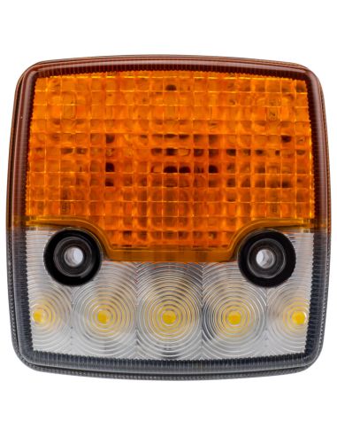 Indicateur de position et de clignotant à LED homologué 12/24 V IP6K9K pour tracteurs et machines agricoles, 8,4 cm x 8,4 cm