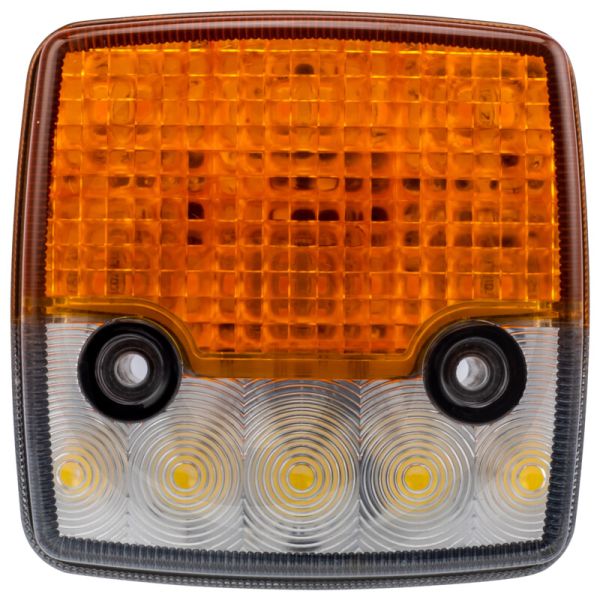 Indicateur de position et de clignotant à LED homologué 12/24 V IP6K9K pour tracteurs et machines agricoles, 8,4 cm x 8,4 cm