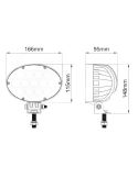 Medidas Faro LED de trabajo ovalado John Deere 65W 5.200Lm 12/24V Reemplazo AL154553
