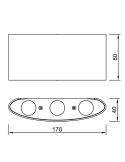 Aplique LED exterior ARCS 6W 620Lm 3000K, IP54 antracita o blanco medidas